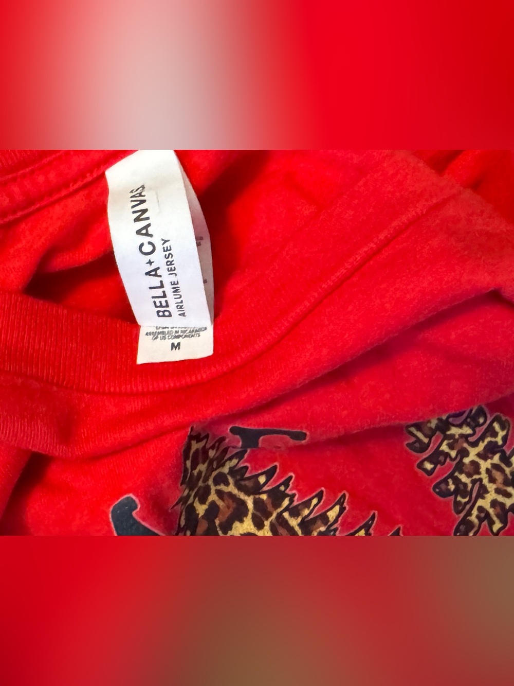 Never Worn Women's Red Long Sleeve Christmas Trees Graphic Tee - Picture 4 of 7